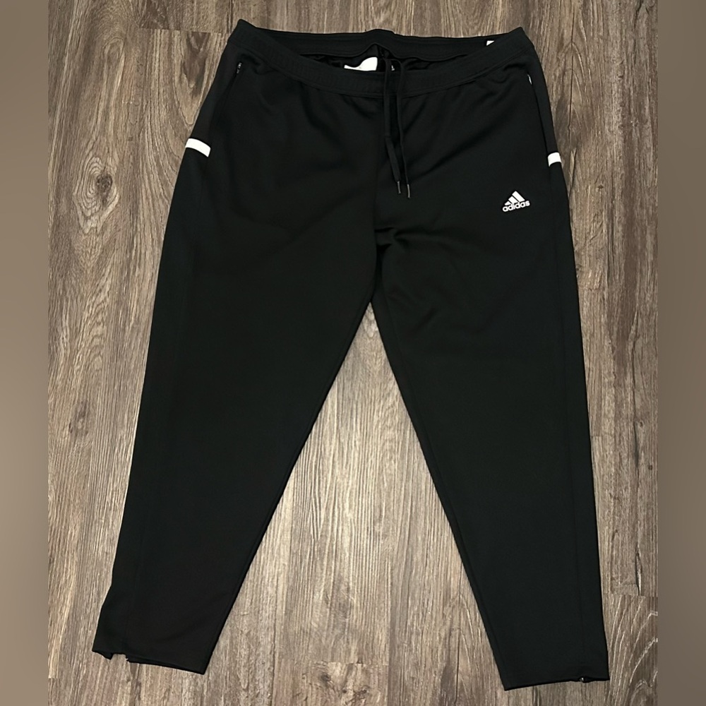 Women’s Adidas Black/White Hem-Zipped Soccer/ Football Performance Pants- 2XL